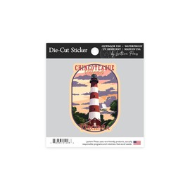 Die Cut Sticker Chincoteague, Virginia, Lightouse, Contour Vinyl Sticker 1 to 3 inches (Waterproof Decal for Cars, Water Bottles, Laptops, Coolers), Small