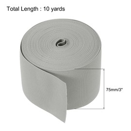 sourcing map Elastic Bands for Sewing 3" 10 Yard Neutral Grey Knit Elastic Spool High Elasticity for Wigs, Waistband, Pants