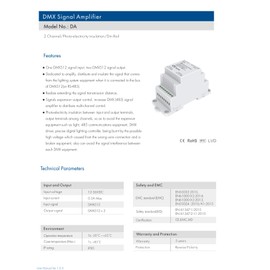 DMX Signal Amplifier DMX Splitter Amplifier Distributor with 2 Outputs One DMX512 Signal Input Two DMX512 Signal Output DC12-36V