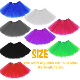 Girl Tutu Skirt, 3-Layer Tulle Princess Ballet Dress Baby Skirt Dress Up Princess Dance Party for 3-10 Years Old (US, Alpha, One Size, X-Large, Regular, Blue)