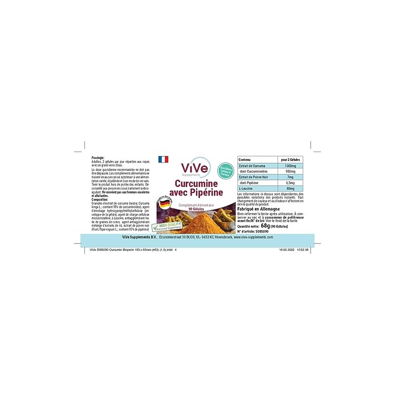 Curcuma Capsules with Piperine - 500 mg - 90 Capsules