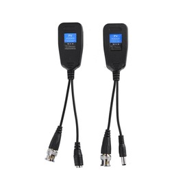 Fosa 2 piezas HD-CVI/TVI/AHD Video pasivo Balun CCTV Coaxial BNC Transceptor con transmisor de datos RJ45 Cable conector