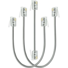 NECABLES 3Pack Short Phone Cord Kit for Landline 3, 6, 8 inch Short Telephone Cord Phone Line Cord Wall Phone Cord RJ11 6P4C Male to Male