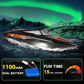 Cheerwing Skater RC Boat, Self-Righting Remote Control Boat for Kids & Adults, 25km/h High Speed Racing Boats Toys for Pools & Lakes, 2 Batteries