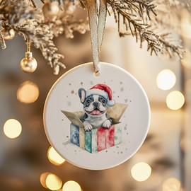 Frenchie Ornaments for Christmas Tree - French Bulldog Ornament, Frenchie Christmas Ornaments, French Bulldog Christmas Ornament, French Bulldog Christmas Decorations, Dog Christmas Ornaments