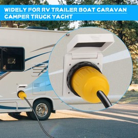 TIPHOPE 30Amp RV Power Inlet Kit,125V Power Inlet Receptacle,Female Twist Locking Connector with Weatherproof Cover Boot for RV Trailer Boat Caravan Camper Truck Yacht