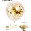 Gold Iatex Balloons, 50 Pcs 12-inch Gold Confetti Party Balloons,