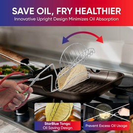 Taco Shell Tongs for Frying by StarBlue - 1 Units 6 Inch U-shapedEasy-Grip Tool for Making Crispy Taco Shells - Heat-Resistant and Dishwasher Safe