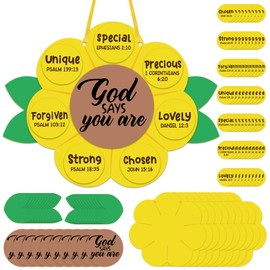 Syhood 24 Set Craft Kit for You Sunday School VBS Religious Crafts DIY Christian Bible Craft Kit for You School Home Activities(God Says You are)