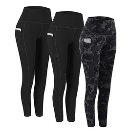 Fengbay 3 Pack High Waist Yoga Pants,Yoga Pants for Women Tummy Control Workout Pants 4 Way Stretch Leggings with Pockets