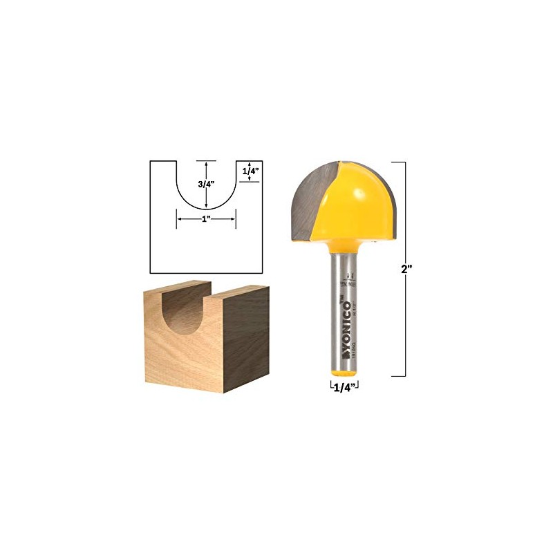 YONICO 19105q 1-Inch Diameter Core Box Router Bit 1/4-Inch Shank