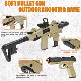 Realistic Toy Toy Gun Blaster, Soft Bullet Toy Dart Hand Gun Soft Bullet Pistol Foam Shell ejecting Blasters, with 2 Clips & 80 Foam Bullets, Gifts for Boys Girls Adults Age 8+