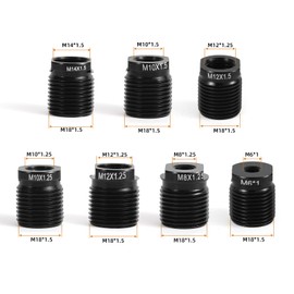 Goktvai 7pcs Gear Shift Knob Adapter Kit, Universal Aluminum Alloy Gear Shift Knob Thread Adapter Fit M8/M10/M12/M14/M6 for Stick Car Truck SUV Manual Transmission Accessories