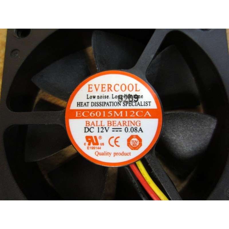Evercool 60mm x 15mm 16.28 CFM Airflow 4000 RPM 29DB