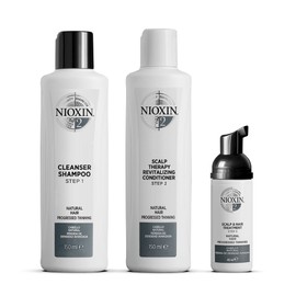 Nioxin Kit de prueba de cuidado del sistema de cabello, sistema 3 unidades, Kit de prueba de cuidado del sistema capilar Nioxin, Sistema 2 (Cabello fino / Adelgazamiento progresivo)