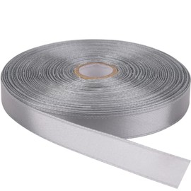 NISDOCF Single-Faced Sash Gray Ribbon - 1/2 Inch x 50 Yards Bulk Roll - Decorative Gift Wrapping, Crafting, Hair Bows, Wedding Party Decorations