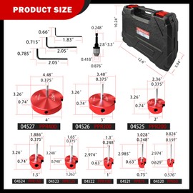 8Pcs Pvc Pipe Reamer Kit,Pipe Fitting Tools Contains 1/2", 3/4",1",1-1/4",1-1/2",2",3",4" Aluminum Head with a Extender,Fit into Standard 1/2" Drill,PVC Fitting Saver for PVC,CPVC,PPR or ABS,Red