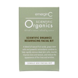 emerginC Scientific Organics Resurfacing Facial Kit - Single-Use Exfoliating Skincare Set for Removing Dead Skin Cells + Reducing Appearance of Wrinkles - DIY Facial Kit