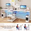 Giantex 94.5” 2 Person Desk with LED Lights, Long PC
