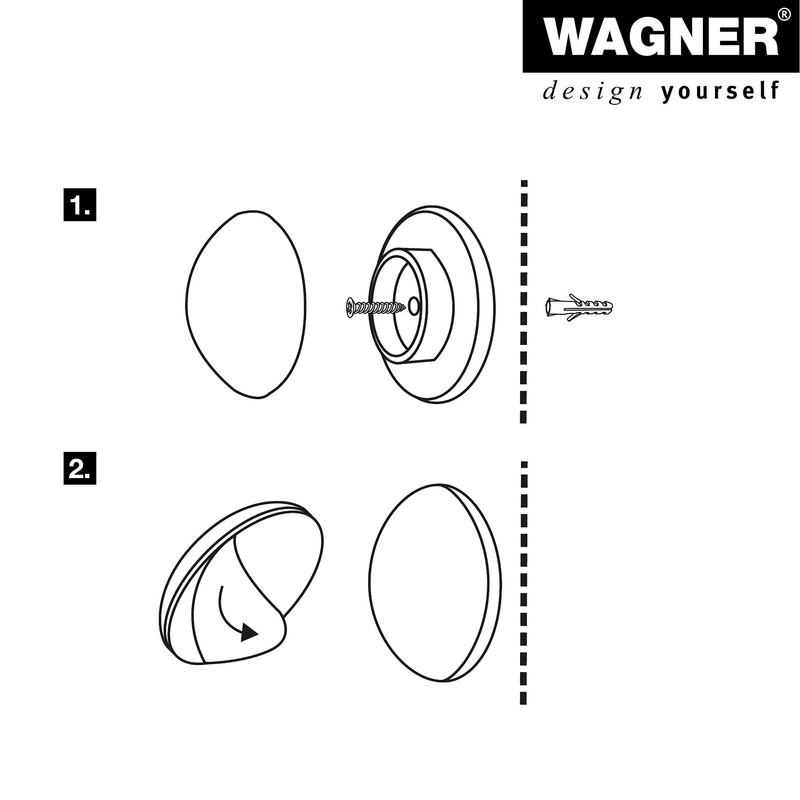 WAGNER design yourself SCREW or GLUE WHITE Wall Buffer Set