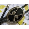 Aesthetic Design Crossed Infantry Rifle Bolo Tie w. Braided Leather