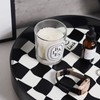Round Storage Organizer Tray Checkerboard Design Plate Container Tray for