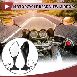 HEROFFIX 1 Set Motorcycle Rear View Mirrors for Suzuki GSX-R600 GSX-R750 2003-2017 Front Side Mirrors Mount Black Aluminum Plastic
