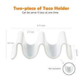 MISSYSSIM Taco Holders, Porcelain Large Taco Tray wtih Handles, Reusable and Stackable, Perfect for Burritos and Tortillas HolderHandles, Oven & Microwave & Dishwasher Safe, Set of 2