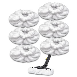 RuannoClean Steam Cleaner Accessories, Large Bonnets Rectangle Compatible with Dupray Neat Steam Cleaner, Reusable Steam Mop Pads Microfiber Bonnet Steam Cleaning Pads (Double-Layer) -6 Pack