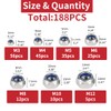 188pcs 304 Stainless Steel Lock Nut Assortment Kit Perfect for