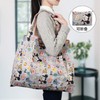Cute Character Foldable Tote Bag - Waterproof Nylon Large Capacity Shopper Bag Free Size/Pink Mickey Head 10ea