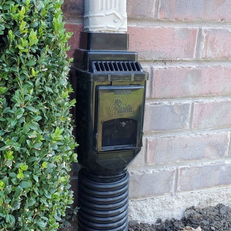French Drain Man Leaf Filter and Downspout Cleanout, Gutter Guard,