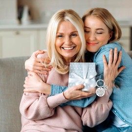 Gifts for Mom - Best Mom Ever Keychain for Mom - Perfect Stocking Stuffers Gifts Mothers Day, Birthday, Valentines Day, or Christmas Gift from Daughter (Mom)