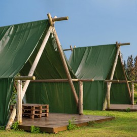 FoundGo Canvas Tarp 4x4ft Heavy Duty Waterresistant Tarps with Grommets, UV Resistant, 22 Mil Tarpaulin,14 oz Durable Cloth Covers for Car, Roof, Boat, Camp, Canopy, Woodpile with Ropes-Green