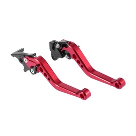 A ABSOPRO Pair Red Motorcycle Motorbike Handlebar Short Brake Clutch Levers Item Replacement