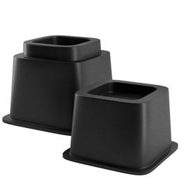 Home Intuition Heavy Duty Adjustable Bed Risers Furniture Riser 3, 5 or 8.7-Inch, 4 Pack, 8-Piece Set (Black)