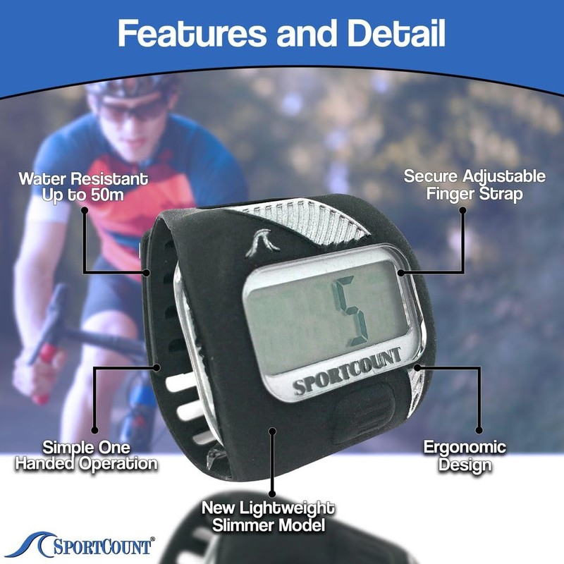 SC Sportcount LapCounter - Digital Counter for Tracking Swim Laps