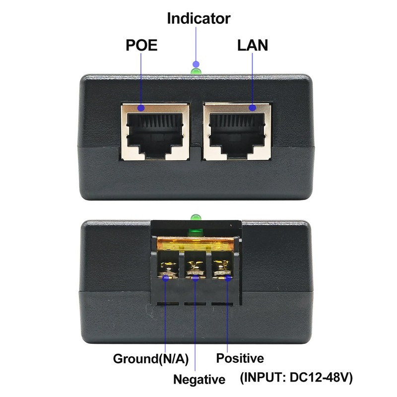 24V Gigabit POE Injector | 12V/24V (12-48V) DC Input |
