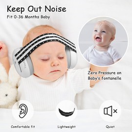 Yoofoss Baby Ear Muffs Noise Protection for Infant and Babies - Noise Cancelling Headphones for Ear Protection, Sleep, Travel - CE & ANSI Certified