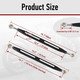 Motofunder Black Shift Linkage Shifter for Indian Scouts, Hussar Bobber, and Scout Sixty 2015-2024 (2-Hole Slotted Style)