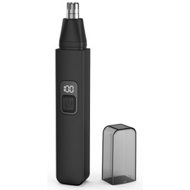 VOTEYO Nose Hair Trimmer, Rechargeable Cordless Painless Ear Eyebrow Trimming Tool Dual Edge Blades Razor Easy Cleansing with LED Light for Man Woman