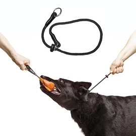 Choke Collar for Dog Training Handmade of Cord with A Limiter (Black, One Size)