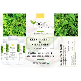 YOGIS HERBS Keezhanelli & Nilavembu Capsules | Phyllanthus niruri & Andrographis paniculata Blend | Liver & Immune Support – 90 Veg Capsules