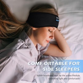 Sleep Headphones, UOIRMI Headband Headphones for Sleeping, Sleeping Earphones for Side Sleepers, Sleep Earphones with Ultra-Thin HD Stereo Speakers Perfect for Workout,Running,Yoga,Travele