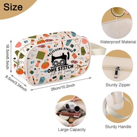 MEIKIUP Sewing Lover Gifts Sewing Clear Cosmetic Bag Relieving Stress One Stitch at a Time Sewing Gift for Quilter Tailor Pouch (Sewing Clear Bag-UK)
