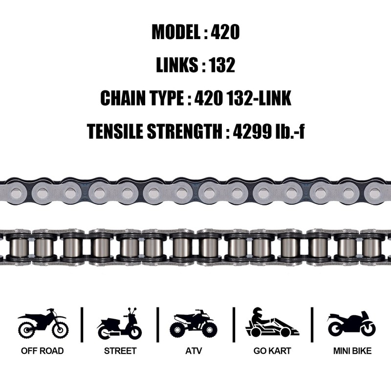 DYC 420 Motorcycle Chain 132 Links for 50 70 90