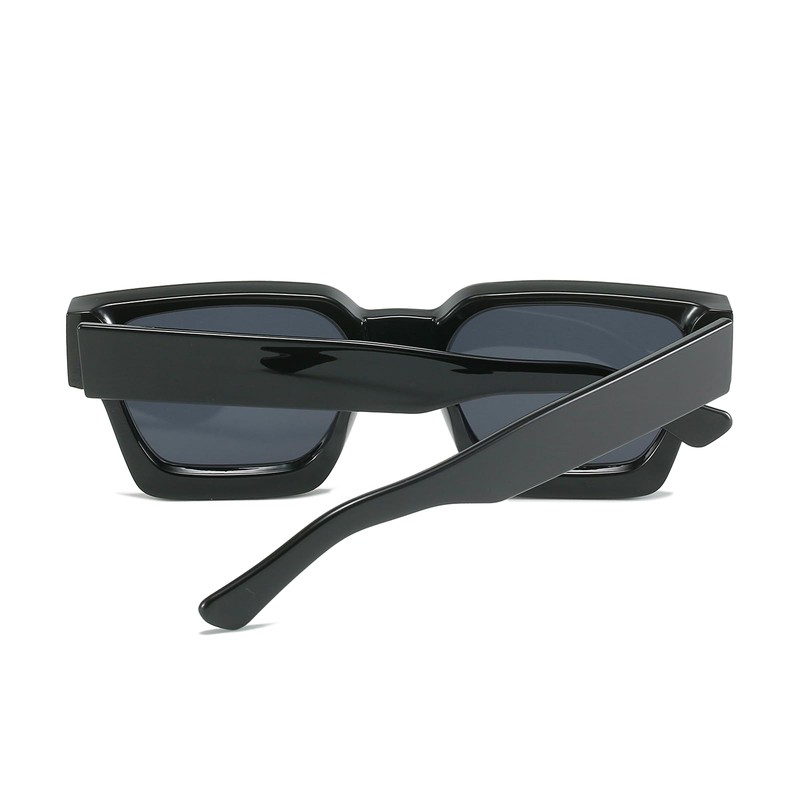 YUELUQU Retro Rectangular Sunglasses Large Square Chunky for Men Women