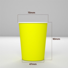 100 Paper Cups 200 ml Eco Friendly Biodegradable Disposable Made in Italy Asporto Warm Drinks Colourful Yellow Made and Packed in Italy