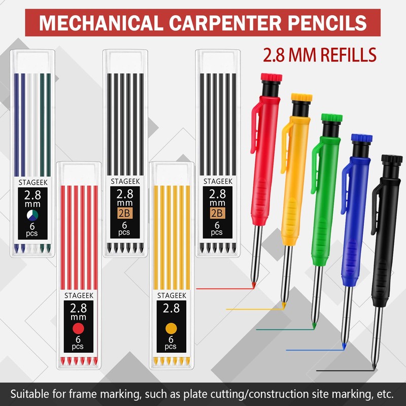 MotiMind 22 Pack Mechanical Carpenter Pencil Set with 78 Pencil