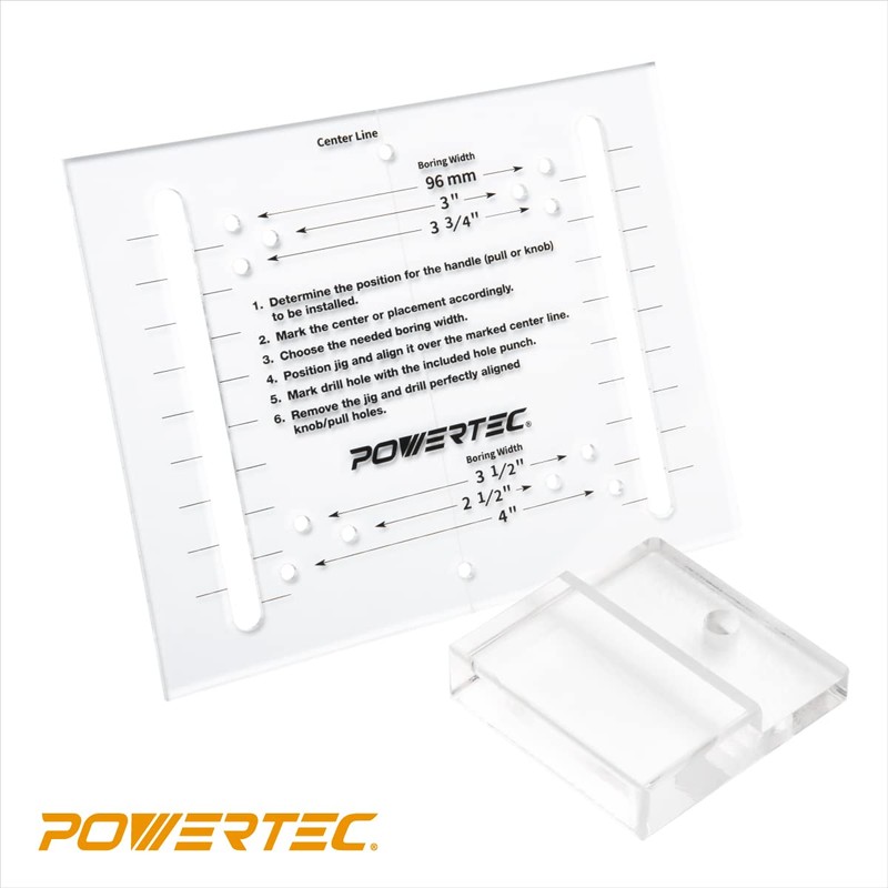 POWERTEC 71376 Cabinet Hardware Jig Kit, Drilling Guide for Installation
